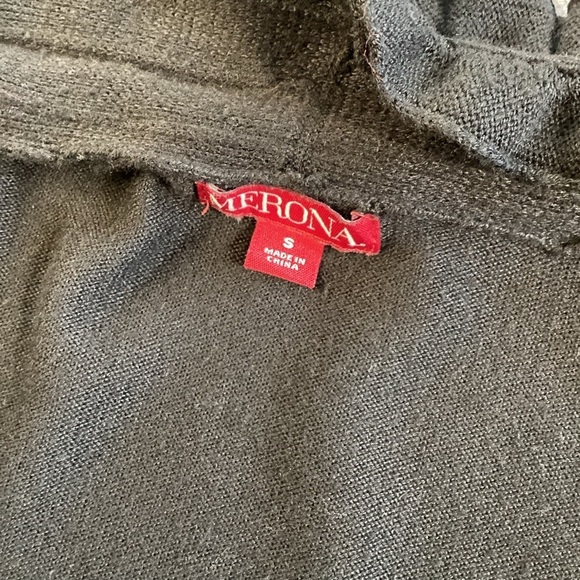 Merona Black Layered Ruffle Collar Cardigan Sweater, Size Small Feminine - Picture 3 of 10